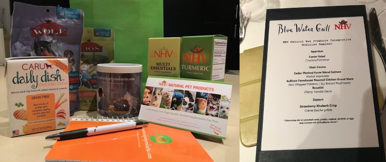 NHV Goodie bag with herbal pet supplements and healthy homemade pet food