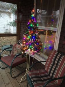 christmas tree on the porch