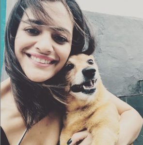 dr amanda holding her dog billy