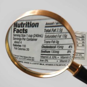 Nutrition facts on labels